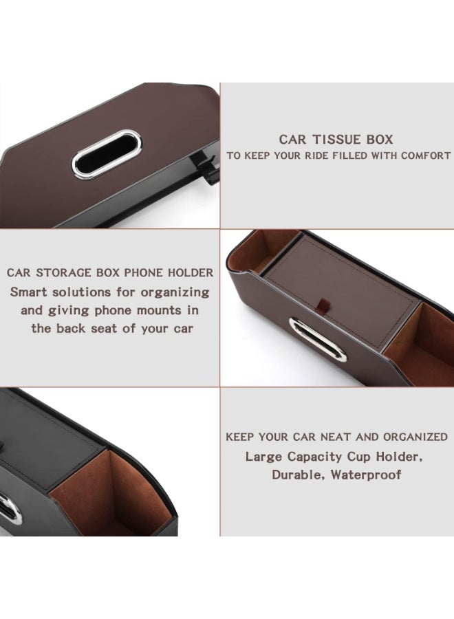 منظف المقعد الخلفي للسيارة مع حوامل أكواب وخطاطيف - تخزين متعدد الجيوب لرحلات العائلة (أسود) - Image 5